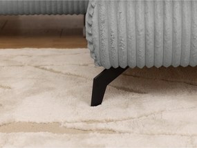 Светлосив ъглов диван от рипсено кадифе (десен ъгъл L форма) Marbeya – Ropez