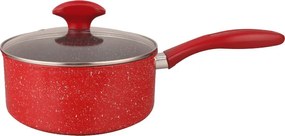 Касерола Oliver Voltz Florence OV54421AP18, 18x8.5 см, 1.6 л, Мраморно покритие, Стъклен капак, Индукция, Червен