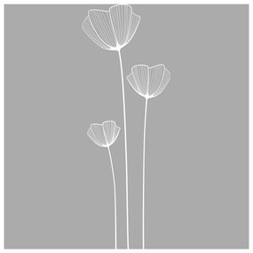 Стикер за врата на душ Макови цветя, 185 x 55 cm - Ambiance