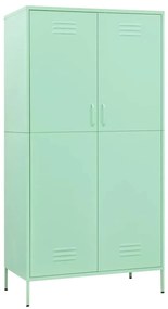 336248 vidaXL Гардероб, мента, 90x50x180 см, стомана