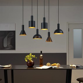 Модерен висящ лампион черен с 6 светлини - Biles