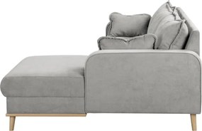 Светлосив ъглов диван (десен ъгъл) Beata - Ropez