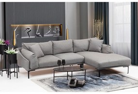 Сив ъглов диван , десен ъгъл Leo - Artie