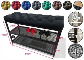 Пейка за обувки Loft с тапицирана седалка 80 см - повече цветове червен