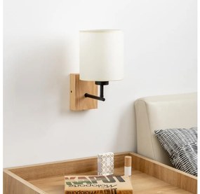 Brilagi - Аплик NUBILA WOOD 1xE27/25W/230V дъб/черен/кремав