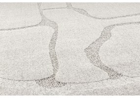 Светлосив вълнен кръгъл килим ø 133 cm Morphic Organica – Agnella