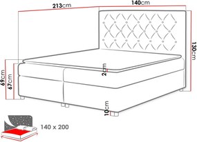 Тапицирано легло Roma-Beraman-140 x 200