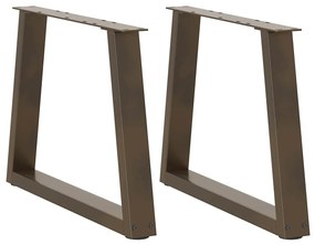 4012551 vidaXL Крака за масичка за кафе, V-образни, 2 бр., естествена стомана, 50 x (42-43,3) см, стомана