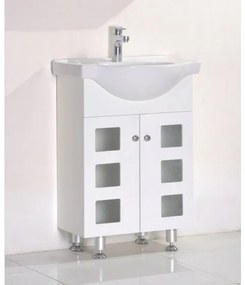 Долен шкаф за баня ICP 8544, PVC, бял, с умивалник, 60x41.5x85см