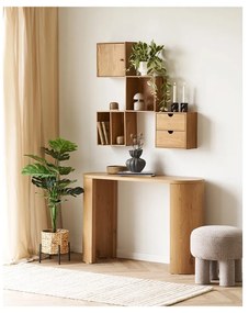 На няколко нива стенен рафт от масивен дъб в естествен цвят 18 cm Townsville – House Nordic