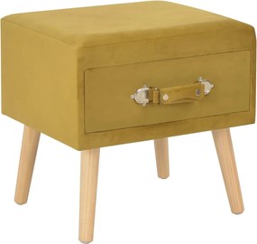 247539 vidaXL Нощно шкафче, цвят горчица, 40x35x40 см, кадифе