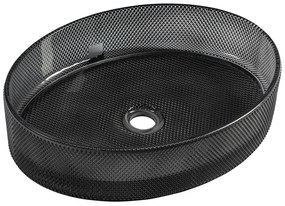 Черна стъклена мивка 49x38 cm Nobal – Sapho