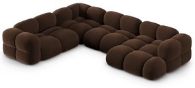 Тъмнокафяв кадифен ъглов диван (ляв ъгъл/U форма) Loretto – Cosmopolitan Design