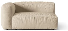 Бежов кадифен модул за диван (ляв ъгъл) Martina – Micadoni