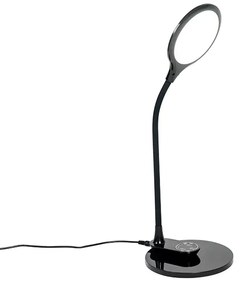 Настолна и стенна лампа черна с LED с сензорен димер - Joni