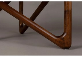 Кафява кръгла масичка за кафе със стъклен плот ø 80 cm Naia – Dutchbone