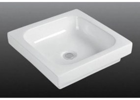 Мивка за баня ICC 6137, монтаж върху плот, порцелан, бял, 40x40x11см
