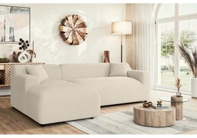 Бежово-кремав ъглов диван от рипсено кадифе (ляв ъгъл) Martin – Ropez