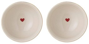 Кремави глинени купички в комплект от 2 бр. с коледни мотиви 500 ml Jolly – Bloomingville