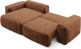 Теракотен шенилов сгъваем ъглов диван (ляв ъгъл) Kuki – Makamii