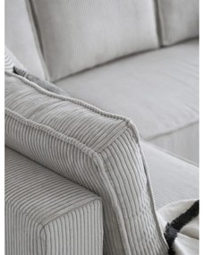 Бял разтегателен ъглов диван от рипсено кадифе (ляв ъгъл/"U" форма) Brave Dave – Miuform