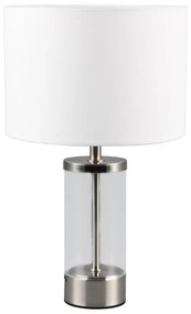 Настолна лампа в сребристо с текстилен абажур (височина 33,5 cm) Grazia - Trio
