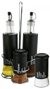 Top - Стъклен оливерник 4-ка черно (80898B)