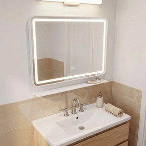 LED стенен огледало с рафт 80x60 см L-8060