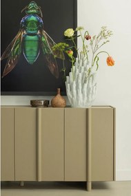 Бежов нисък скрин с чекмеджета от борова дървесина 200x85 cm Basu - WOOOD