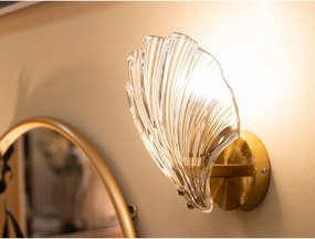 Стъклена стенна лампа в златист цвят Da Muro Shell – Mauro Ferretti