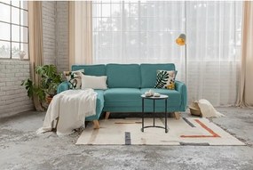 Променлив ъглов разтегателен диван в тюркоазен велур Tori – Bonami Selection
