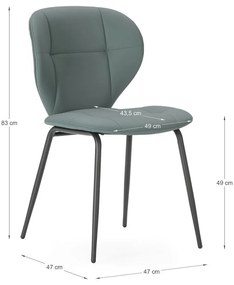 Тъмнозелени трапезни столове в комплект от 2 бр. Maura – Marckeric