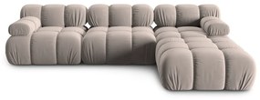 Светлокафяв кадифен модулен ъглов диван (променлив) Bellis – Micadoni
