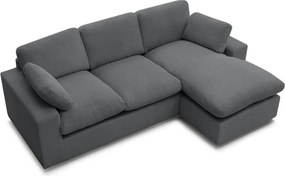 Тъмносив ъглов диван от рипсено кадифе Belair – Bobochic Paris