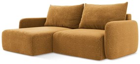 Оранжев разтегателен ъглов диван с място за съхранение (ляв ъгъл) Kalena – Makamii