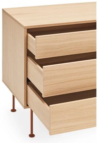 Керемиденочервен скрин с дъбов фурнир , ширина 180 см Yoko - Teulat