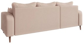 Бежов ъглов диван от рипсено кадифе (ляв ъгъл) Beata – Ropez