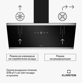 Klarstein FlashLine абсорбатор | A++ | 578 м³/ч | 3 степени | сензорен | тих | LED | отвеждане/рециркулация | 100W