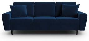 Син кадифен разтегателен диван с място за съхранение 235 cm Kyoto – Cosmopolitan Design