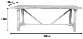 Маса 220x100 - 338-000001 натурал