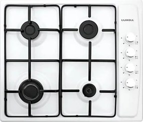 Плот за вграждане LUXELL LX-410BF AOA, 4 зони, Автоматично запалване, Система за безопасност, Пропан-бутан/природен газ, Бял