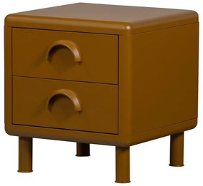 Метално нощно шкафче в цвят жълта охра Rune – WOOOD