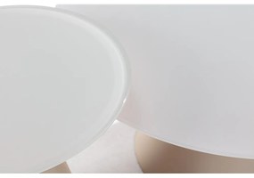 Кремави кръгли масички за кафе в комплект 2 бр. със стъклен плот ø 80 cm Vida – MOME