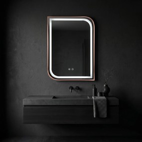 Огледало LED ZONE 70x50 BRUSH  ROSE GOLD