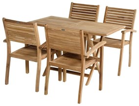 Градински стол от масивно дърво в естествен цвят Sunderland – Hartman