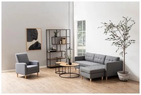 Черна/естествена библиотека от декор от дъб 114x185 cm Seaford – Actona