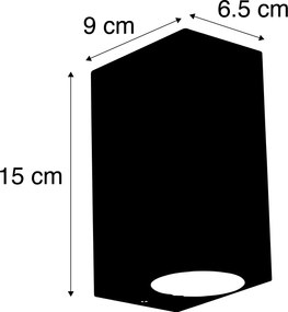 Комплект от 3 смарт стенни лампи черни с 2 светлини IP44 - Baleno