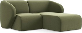 Зелен кадифен ъглов диван (десен ъгъл) Lani – Makamii
