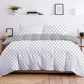 Двустранно памучно спално бельо с геометрична шарка Ширина: 220 см | Дължина: 200 см