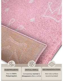 Розов детски килим 160x235 cm Crowns - Hanse Home
